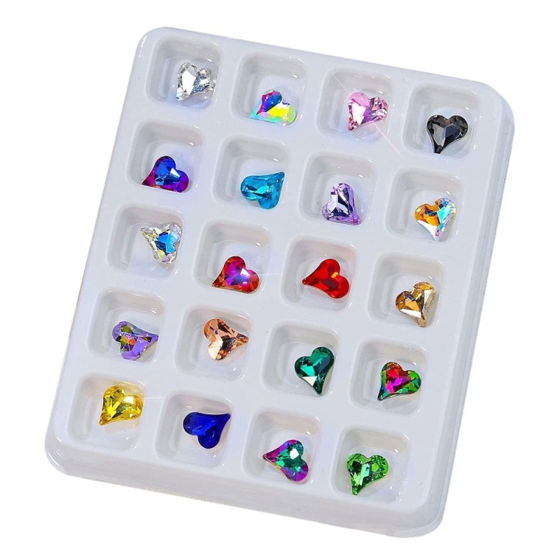Σετ 20 Colorful 3D Heart Rhinestones Σετ 20 Colorful 3D Heart Rhinestones