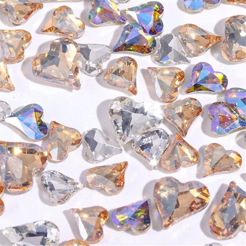 Σετ 20 Colorful 3D Heart Rhinestones Σετ 20 Colorful 3D Heart Rhinestones