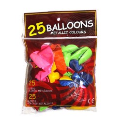 Σετ 25 Μπαλόνια σε Μεταλλικά Χρώματα