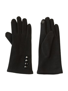 Μαύρα Γάντια με Διακοσμητικά Κουμπάκια