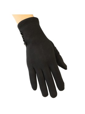 Μαύρα Γάντια με Διακοσμητικά Κουμπάκια