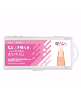 240 Soft Gel Tips Isaia Ballerina Clear Soak Off Full Cover 10 Sizes