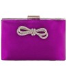 Μοβ Τσαντάκι Φάκελος Clutch με Strass Φιόγκο