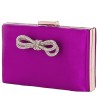 Μοβ Τσαντάκι Φάκελος Clutch με Strass Φιόγκο