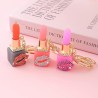 Μεταλλικό Χρυσαφί Μπρελόκ Lipstick με Strass & Γάντζο