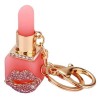 Μεταλλικό Χρυσαφί Μπρελόκ Lipstick με Strass & Γάντζο