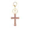 Μεταλλικό Χρυσαφί Μπρελόκ Big Rhinestone Cross με Γάντζο