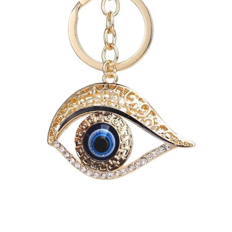 Μεταλλικό Χρυσαφί Blue Eye με Strass & Γάντζο Μεταλλικό Χρυσαφί Blue Eye με Strass & Γάντζο