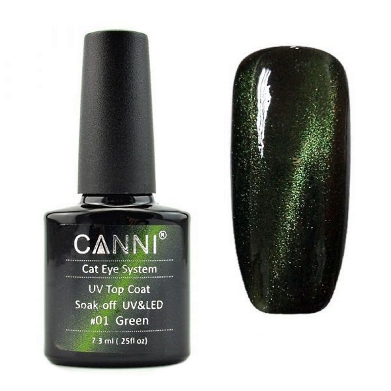 Canni Top Coat Cat Eye N. 01 Green Soak-Off UV & LED 7.3ML Canni Top Coat Cat Eye N. 01 Green Soak-Off UV & LED 7.3ML