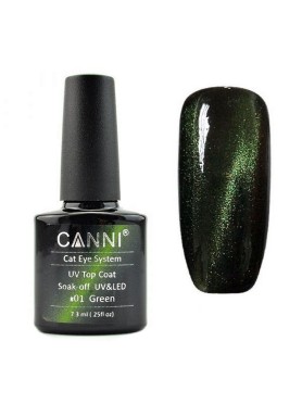Canni Top Coat Cat Eye N. 01 Green Soak-Off UV & LED 7.3ML