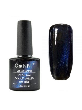 Canni Top Coat Cat Eye N. 02 Blue Soak-Off UV & LED 7.3ML