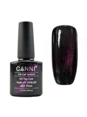 Canni Top Coat Cat Eye N. 03 Plum Soak-Off UV & LED 7.3ML