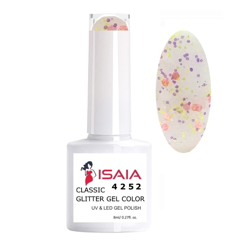Isaia Classic Glitter Gel Color N. 4252 UV & LED 8ML Isaia Classic Glitter Gel Color N. 4252 UV & LED 8ML
