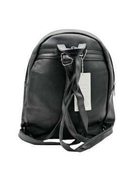 Μαύρη Τσάντα Πλάτης Backpack με Ανάγλυφα Σχέδια