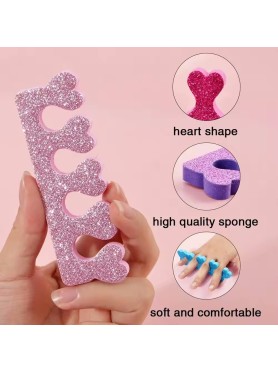 Διαχωριστικά Δαχτύλων Glitter Heart Shape & Λίμα