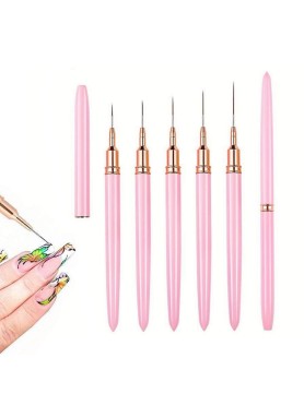 Σετ 5 Pink Πινέλα για Nail Art