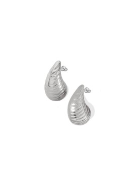 Σκουλαρίκια Faux Textured Stripes Drops Zirconia