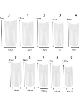 500 Τεμάχια Nail Tips Square Clear με Εγκοπή σε 10 Διαφορετικά Μεγέθη