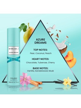 Azure Dreams Perfume Mist Pear, Peach & Tuberose Miss So...? London 140ml