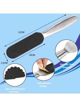 Ατσάλινη Επαγγελματική Ράσπα με 10 Ανταλλακτικά Γυαλόχαρτα