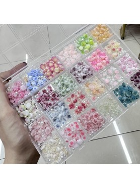 Κασετίνα 24 Θέσεων με Διακοσμητικά Charms Νυχιών Roses Κασετίνα 24 Θέσεων με Διακοσμητικά Charms Νυχιών Roses