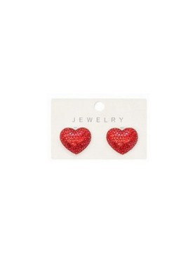 Σετ Καρφωτά Strass Heart Σκουλαρίκια