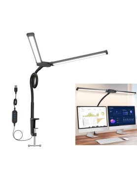 Φωτιστικό Γραφείου Dual-Bar LED με Εύκαμπτο Βραχίονα USB